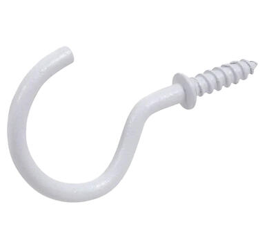  Hillman Coated Cup Hook  7/8 Inch  White 6 Pack  122236