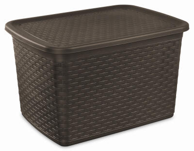 Sterilite Wicker Weave Tote 17 Gallon Espresso 1 Each 12786P04
