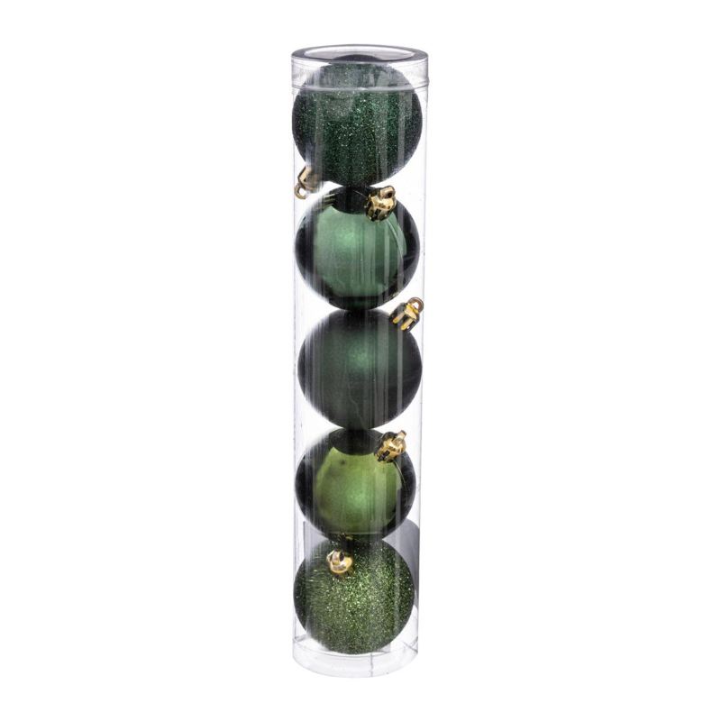 XMAS BALLS 5PCS 30MM GREEN