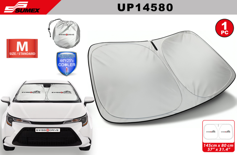 FRONT SUNSHADE SWISS GREY M