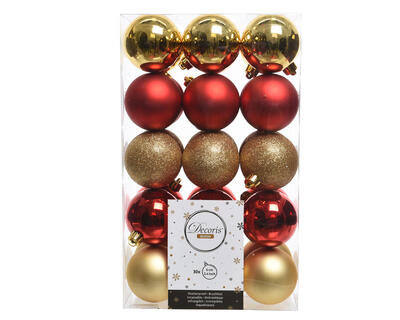 Xmas Balls Set 30PC Red and Gold 1 Set 020076