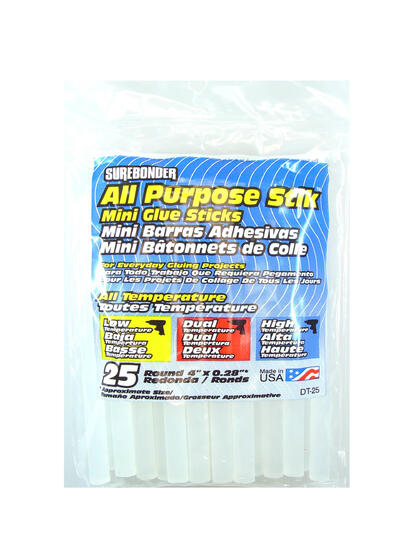  Surebonder Mini Glue Sticks  0.28x4 Inch  25 Pack DT-25