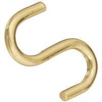  National Heavy Open S Hook 1 Inch  Solid Brass 1 Each N121806