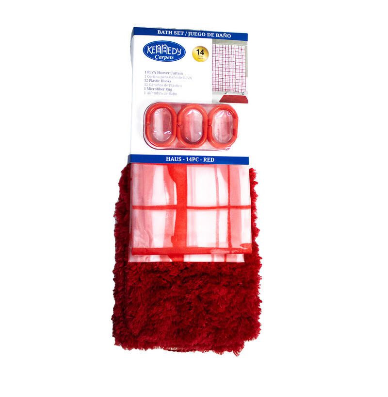 Kennedy Carpet Bath Mat Red 1 Set HAUS14PCRED M&C Home Depot