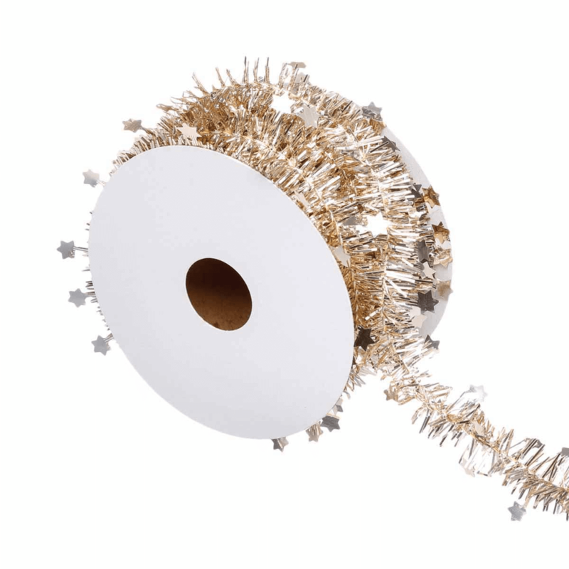 XMAS GARLAND 3M STAR ROLL GOLD