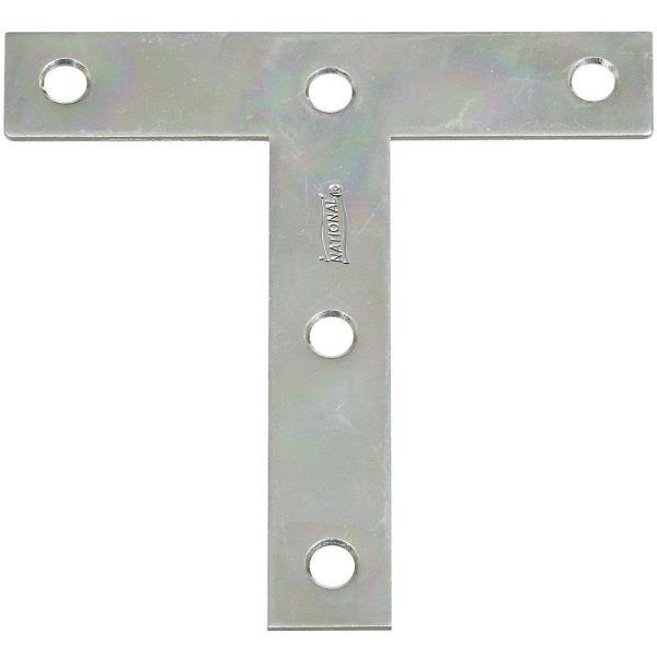  National T Plate 4x4 Inch  Zinc 1 Each N113-753