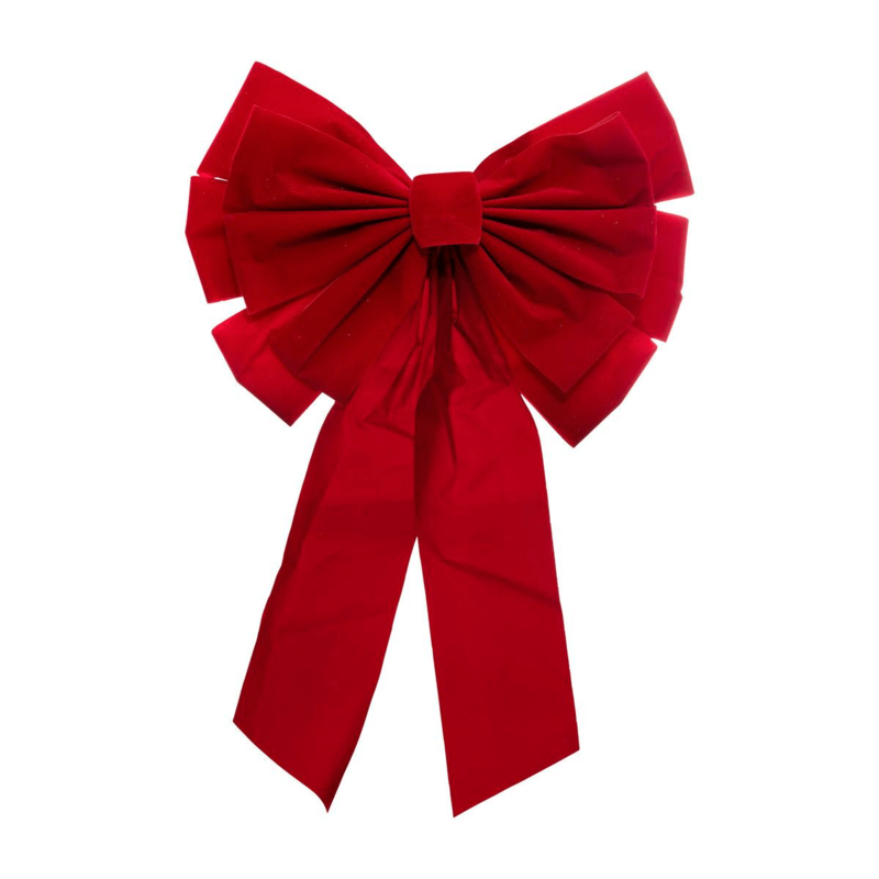 DECO BOW 40X60CM VELVET RED
