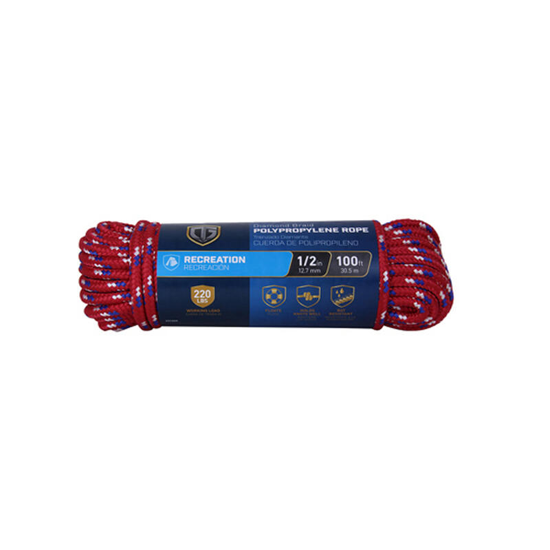  Tru Guard Polypropylene Rope Diamond Braided 1/2 Inch x100 Foot 1 Each 643591
