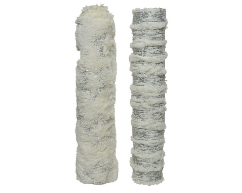 Xmas Deco Fabric Faux White and Silver 1 Each 612387