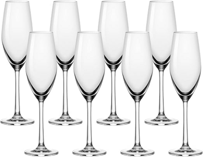 FLUTE GLASS SET 8PC 7OZ SONDRI
