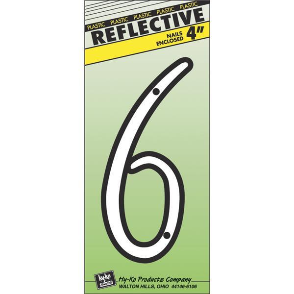  Hy-Ko House Number 6 4 Inch  White 1 Each 30606