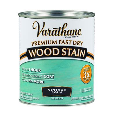 Varathane Premium Fast Dry Interior Oil Wood Stain Vintage Aqua 1 Quart 297427: $32.78
