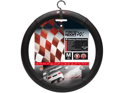 STEERING WHEEL COVER BLK RUBBE