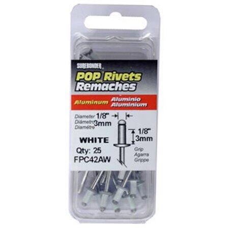  Surebonder Aluminum Rivet 25 Pack  White 1 Each FPC42AW