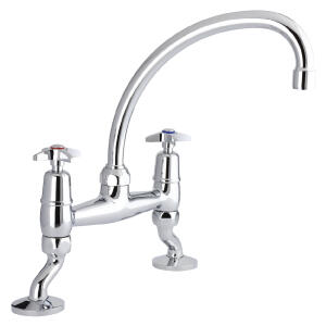 Duraflow Kitchen Faucet Star Handle Adjustable Chrome 1 Each