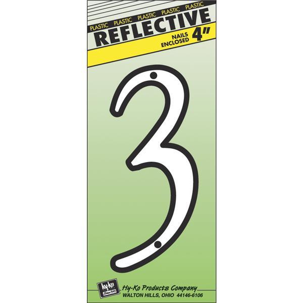 Hy-Ko House Number 3 4 Inch  White 1 Each 30603