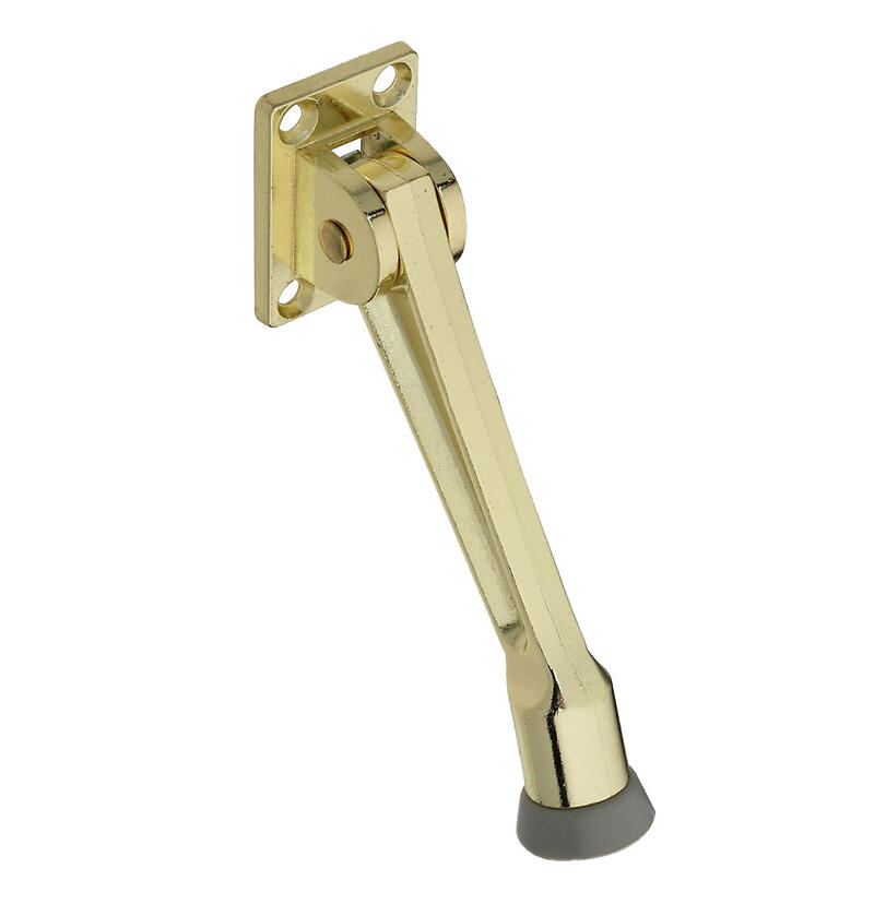  National  Kickdown Door Stop 5 Inch  Brass 1 Each N184-218