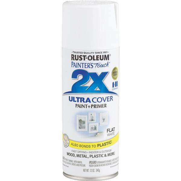 Rust-Oleum Painter's Touch Flat Spray Paint 12oz White 1 Each 249126