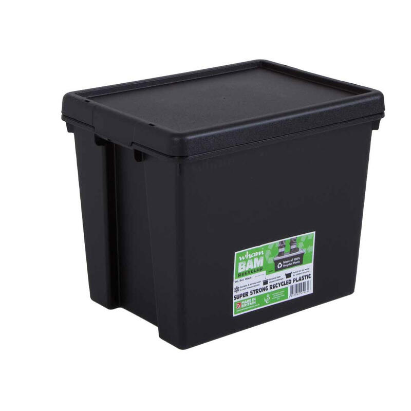  Wham  Heavy Duty Box and Lid  24L Black  1 Each 445060