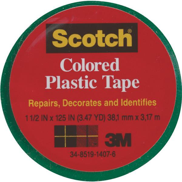  Scotch Plastic Tape 1-1/2 Inchx125 Inch  Green 1 Roll 191GN