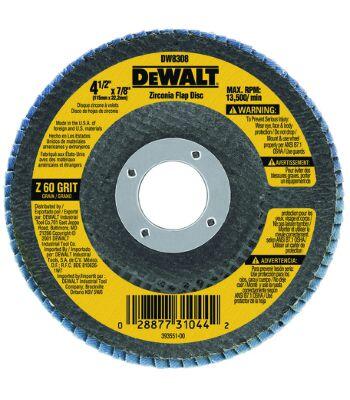  DeWalt Angle Grinder Flap Disc 60 Grit  4-1/2x7/8 Inch  1 Each DW8308