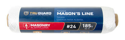  Tru Guard Twisted Nylon Mason Line #24 185 Foot White 1 Roll 642581