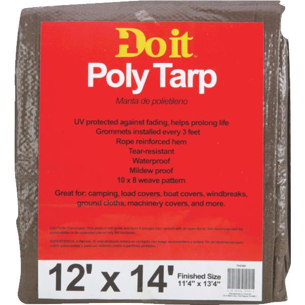  Do It Best  Medium Duty Poly Tarp 12x14 Foot  Brown And Green  1 Each 764388