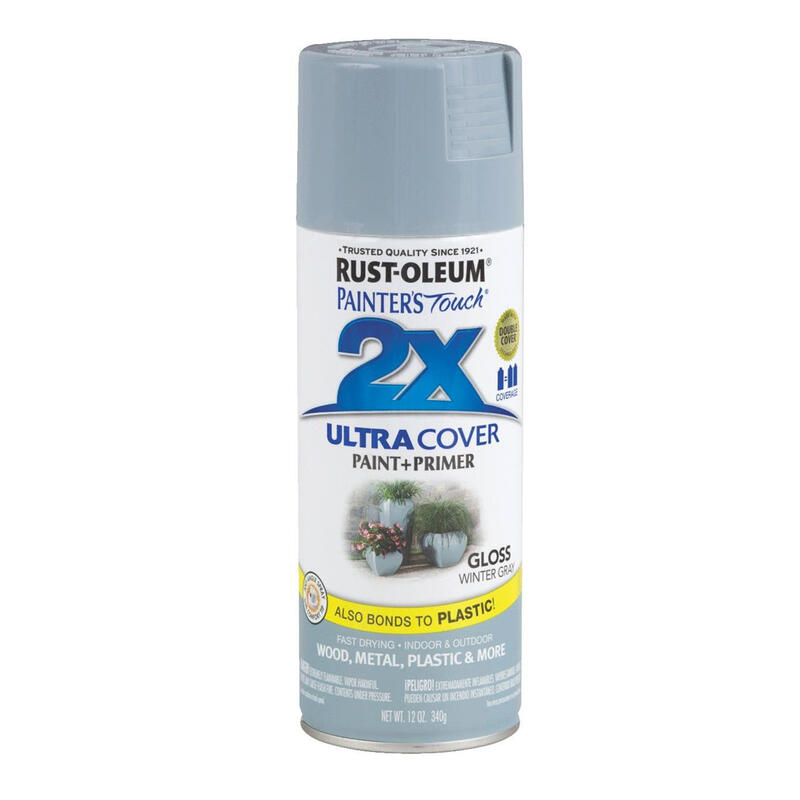 Rust-Oleum Painter's Touch Gloss Spray Paint 12oz Winter Gray 1 Each 249089