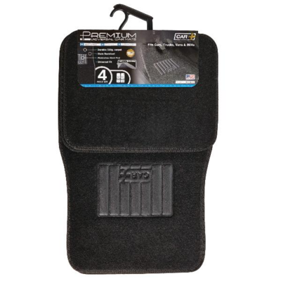 PLUSH CAR MAT BLACK 4PCS