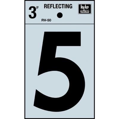  Hy-Ko Reflective Adhesive Number 5 3 Inch  1 Each RV-50/5