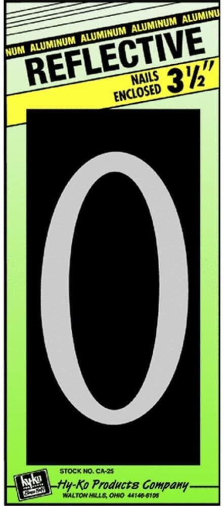  Hy-Ko Reflective Number 0 3-1/2 Inch  Aluminum  1 Each CA-25/0