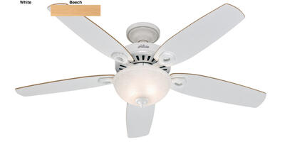 Hunter Fan Ceiling Builders Deluxe 52 Inch White 1 Each HU-50570