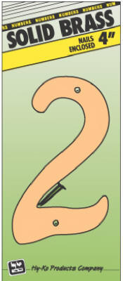  Hy-Ko Number 2 4 Inch Solid Brass 1 Each BR-40/2