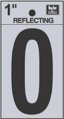  Hy-Ko Reflective Number 0 1 Inch  Black  1 Each RV-15/0