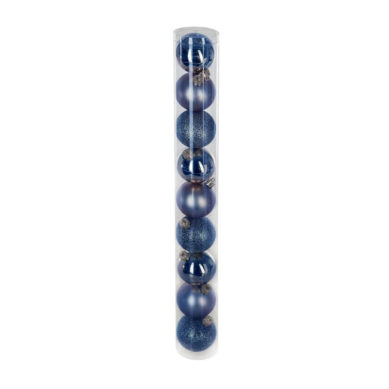 XMAS BALLS 9PCS 60MM BLUE NIGH