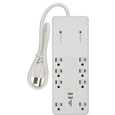 Kab Enterprise Surge Protector 8 Outlet  White 1 Each PS-823F-2A