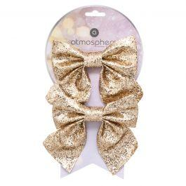 DECO BOW 16X14CM GOLD