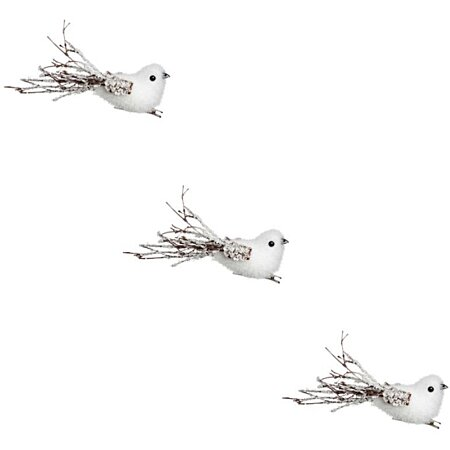 XMAS BIRD AND BRANCH CLIP 16CM