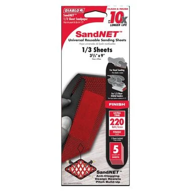 SANDNET SANDING SHEET 220G 5PK