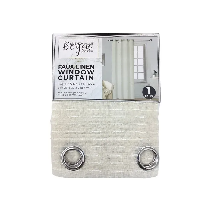 EMBROIDERY FAUX LINEN SHEER