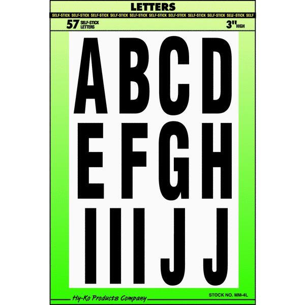  Hy-Ko Vinyl Letter Set Black And White 1 Set  mm-4L57
