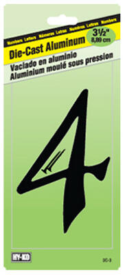  Hy-Ko Number 4 3-1/2 Inch Black Aluminum  1 Each DC-3/4