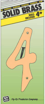  Hy-Ko Number 4 4 Inch Solid Brass 1 Each BR-40/4