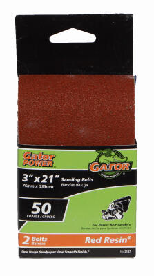  Gator Sanding Belt 50 Grit 3x21 Inch  2 Pack 3147