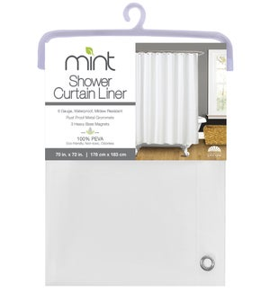 PEVA SHOWER CURTAIN LINER WH