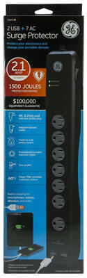 Jasco Products Surge Protector Strip 7 Outlet 2 Usb 1 Each 13474 25795