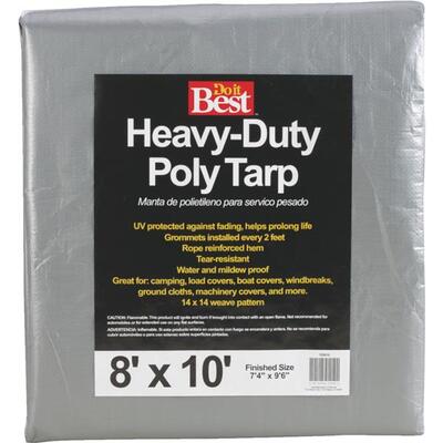  Do It Best  Heavy Duty Poly Tarp 8x10 Foot  Silver 1 Each 725610
