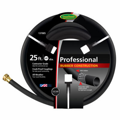 RUBBER GARDEN HOSE HD 25' 5/8