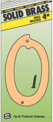  Hy-Ko Number 0 4 Inch Solid Brass 1 Each BR-40/0