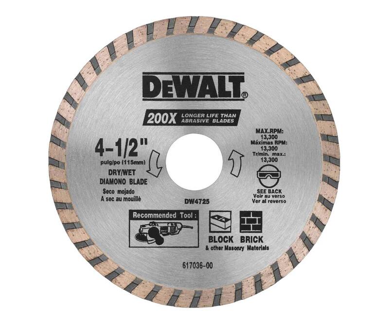  DeWalt  Turbo Rim Cut Diamond Blade 4-1/2 Inch  1 Each DW4725